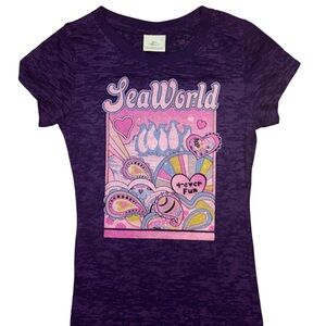 Seaworld Purple Glitter Burnout Graphic